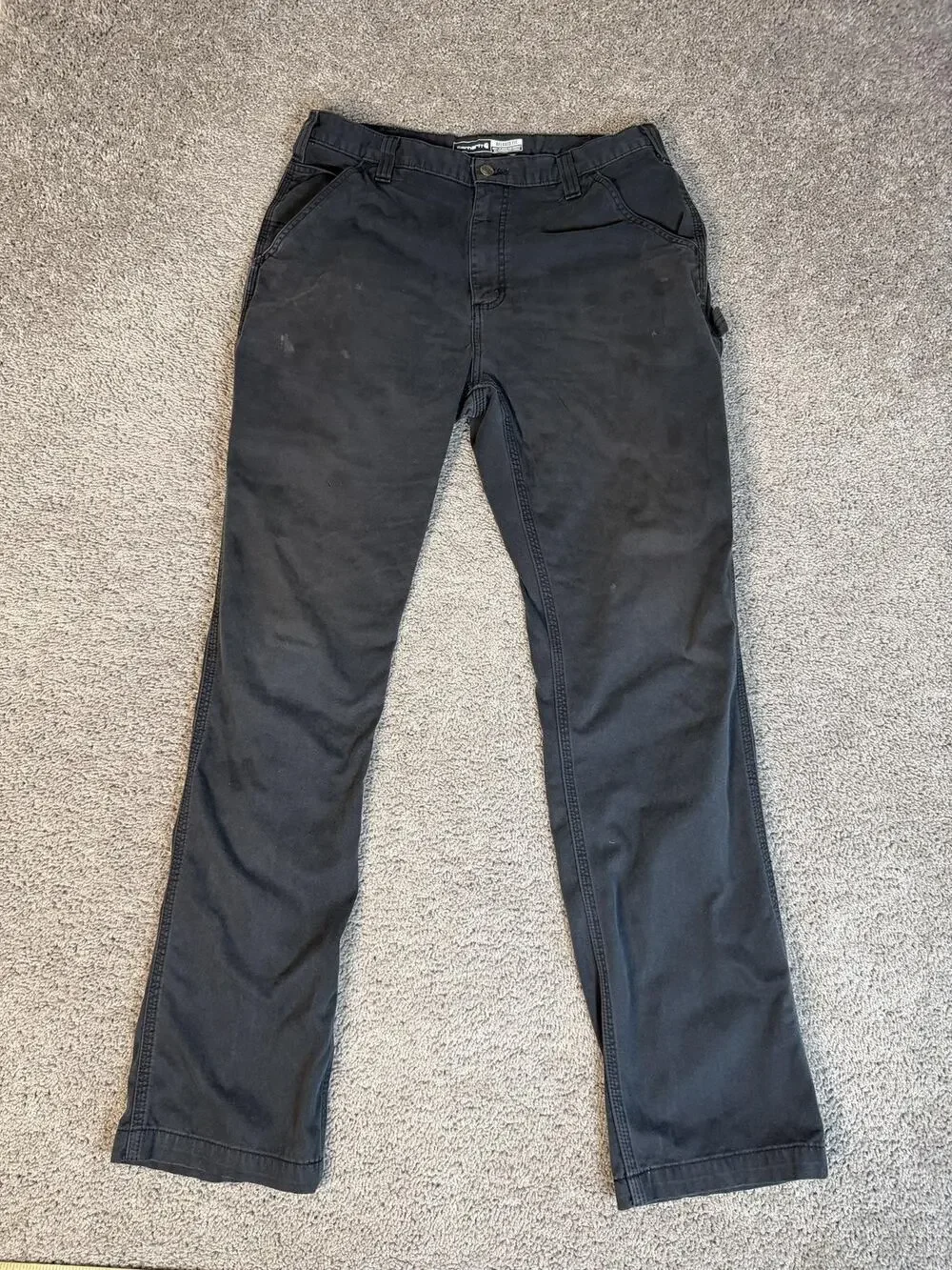 Carhartt Pants Mens 36x36 Black Carpenter Relaxed Fit Pockets Workwear